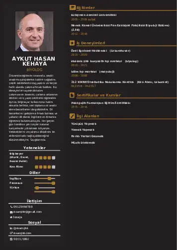 Biyolog CV Örnekleri cv indir